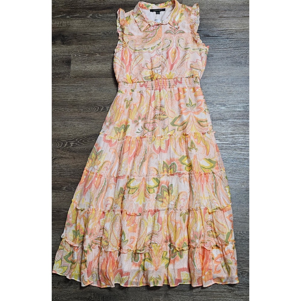 Cynthia Steffe Women's‎ Petite Sleeveless Smocked Waist Maxi Dress PXL NWT